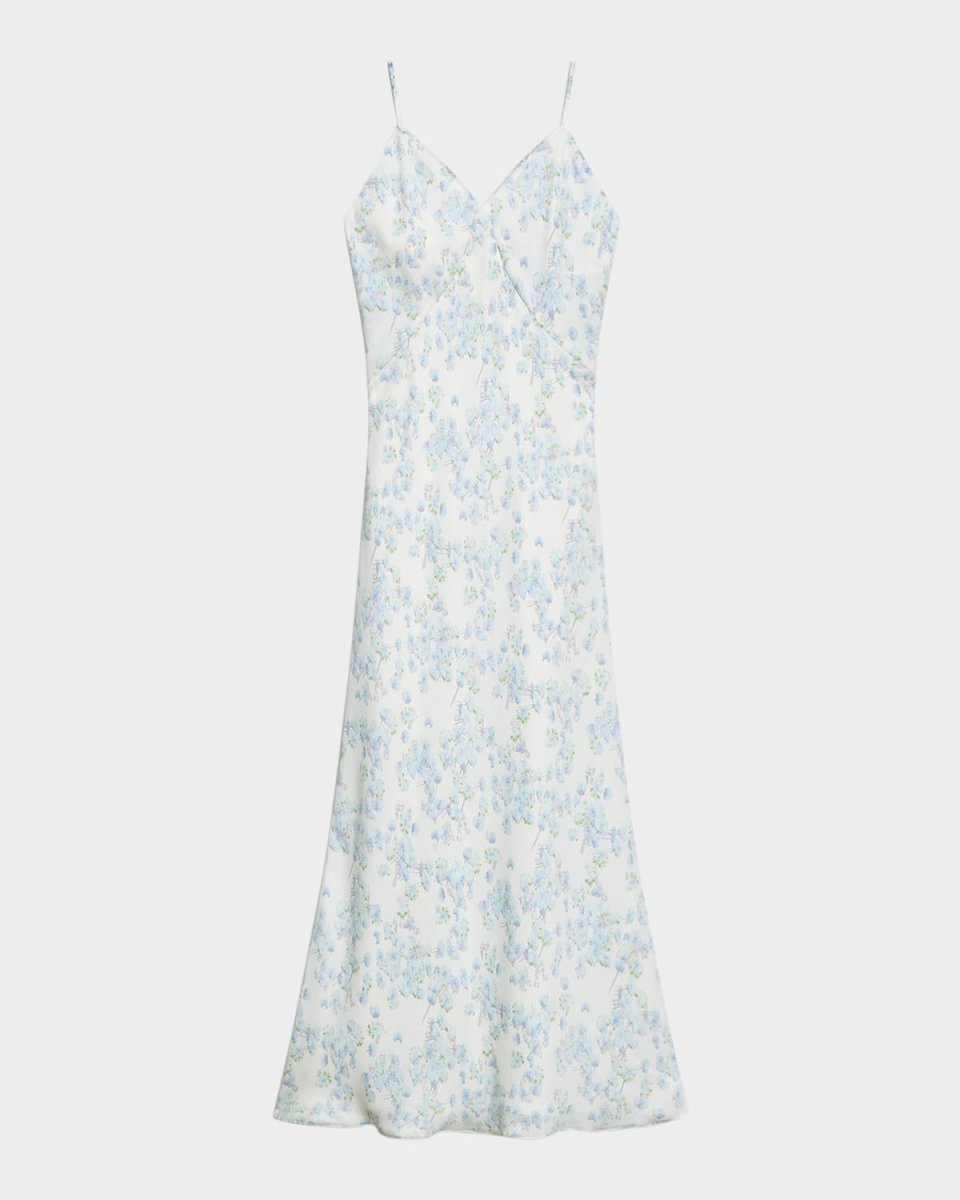 Seamed Floral Slip Dress